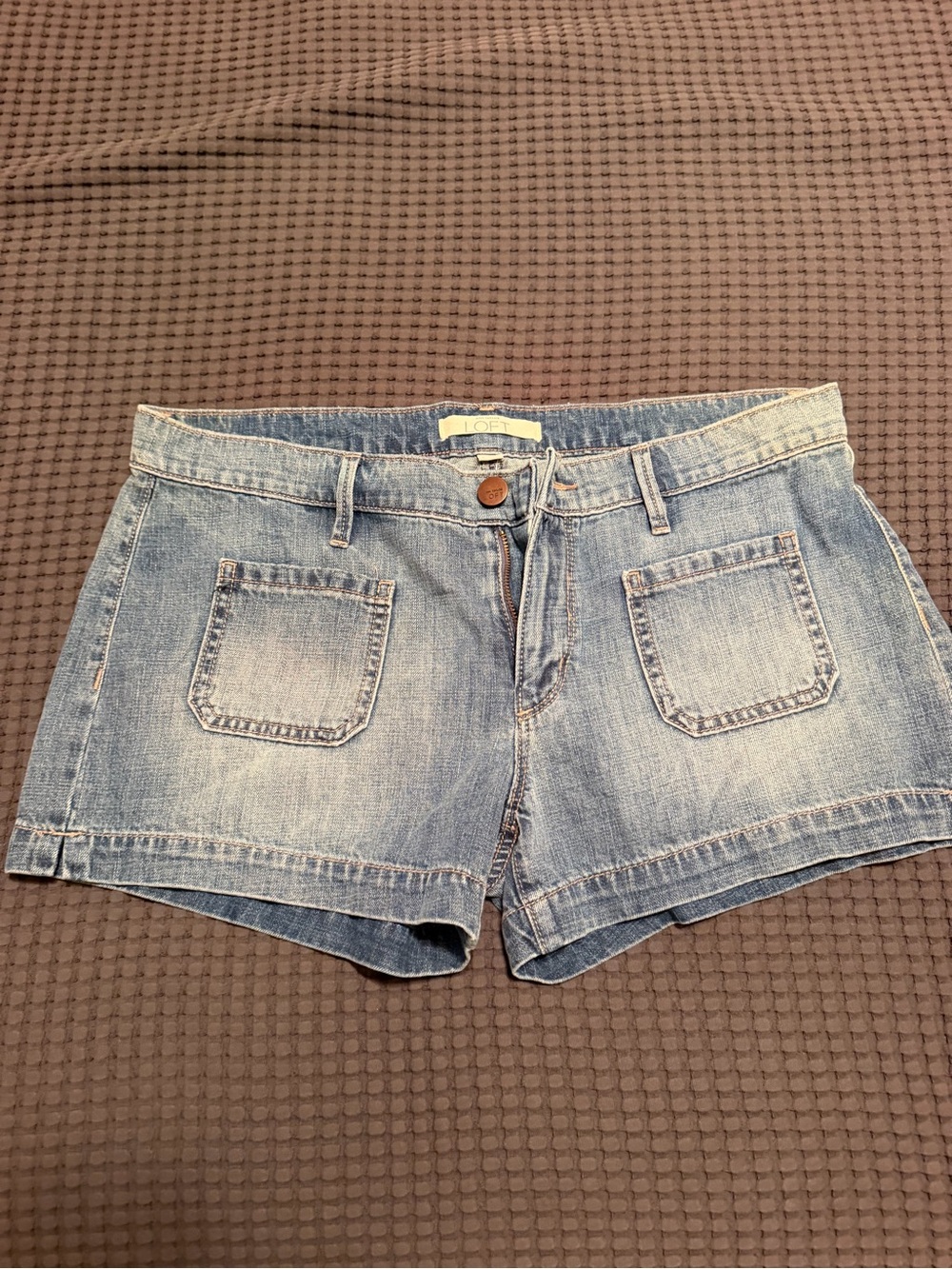 Loft Blue Denim Women’s Shorts - Casual Front Pocket Shorts
